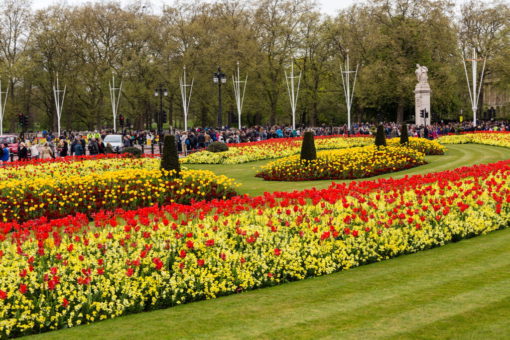 W ogrodach Pałacu Buckingham często organizowane są królewskie uroczystości