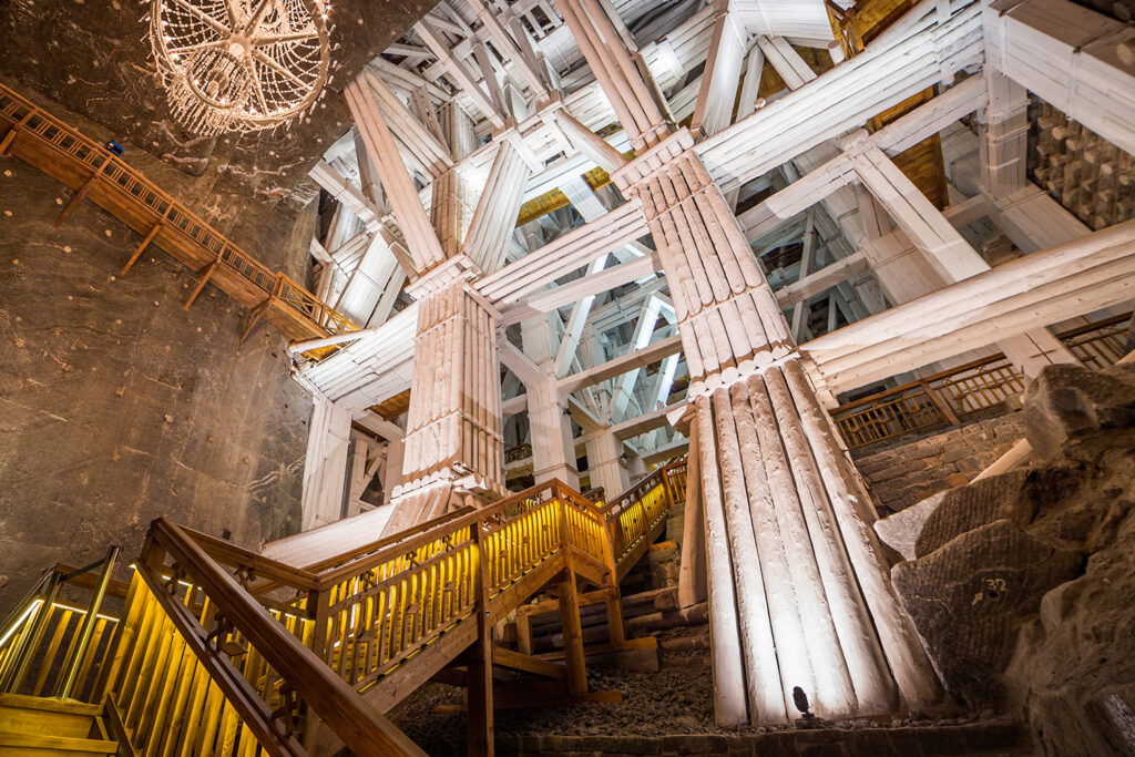 Skalne komory w kopalni soli Wieliczka