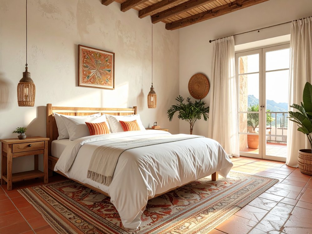 Prosty pokój hotelowy - Castel Sant'Elmo. Zdjęcie wygenerowane przez AI.